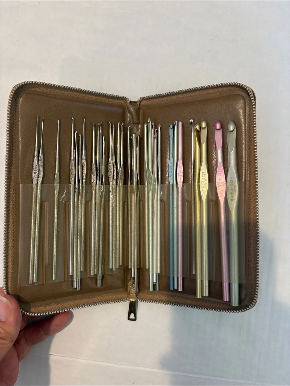 Crochet Hook Set with Zipper Case - Metallic Multi-Color
